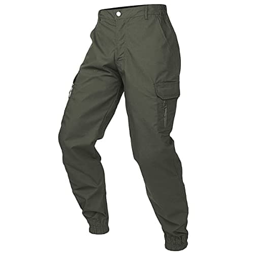 Image of CARWORNIC Men's Camouflage Tactical Pants Waterproof Lightweight Ripstop Outdoor Hiking Tapered Cargo Pants Casual Paintball Hunting Work Pants Multi Pocket Military Camo Army Combat Trousers