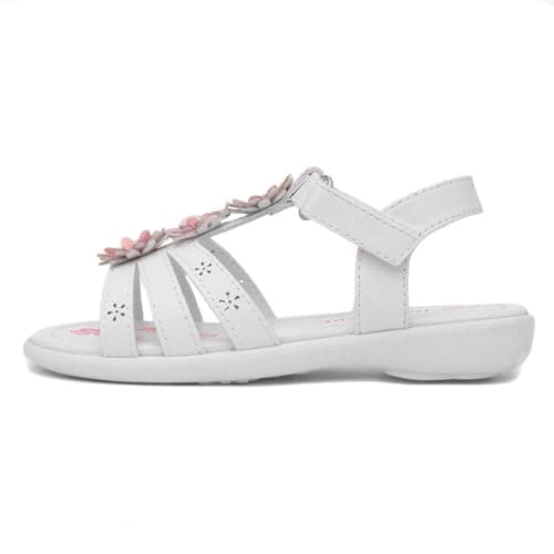 Image of Walkright Caylee Girls White Flower Strappy Sandal - Size 6 Child UK - White