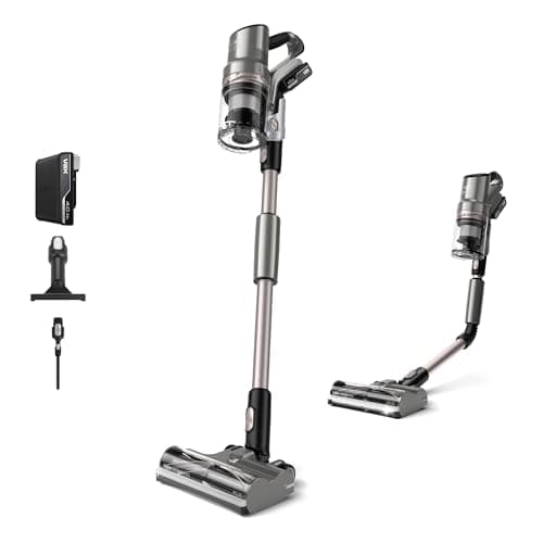 Image of Vax HomePro Plus Cordless Stick Vacuum Cleaner, HairWrap Resist, FlexiClean Pole, Easy Empty Bin, Stair and Crevice Tools Included, Up to 45 min Runtime, LED Lights, Graphite and Titanium, CLSV-HPKA