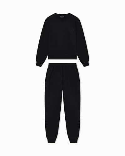 Image of Emporio Armani WOMAN'S ICONIC TERRY TRACKSUIT SET BLACK M