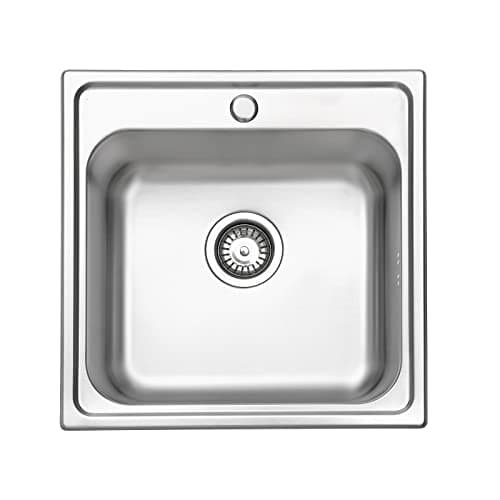 Image of JASSFERRY Drop-in Kitchen Sink Stainless Steel Single Square Bowl for Campervan RV with Pre-drilled Tap Hole 500 x 500 MM
