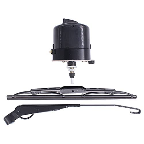 Image of HouYeen Front or Rear 12V Universal Windscreen Wiper Motor with Arm and Blade for Tractor Fishing Boat ATV UTV