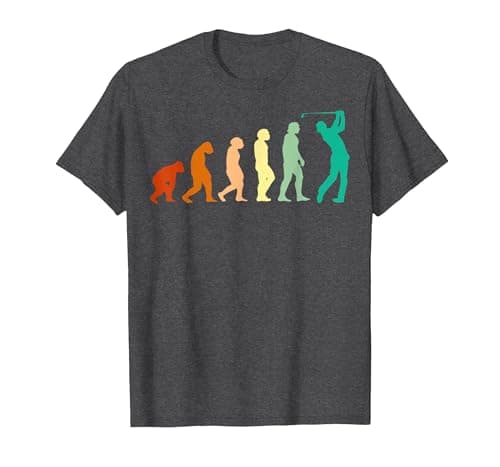 Image of Golf Human Evolution Golfers Golf Players Golfing Apparel T-Shirt, Men, Dark Heather Grey, 5X-Large