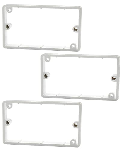 Image of hommova 3Pcs Double Socket Spacer, 20mm Electrical Light Switch Spacer Surround for Tiles and Panels (White)
