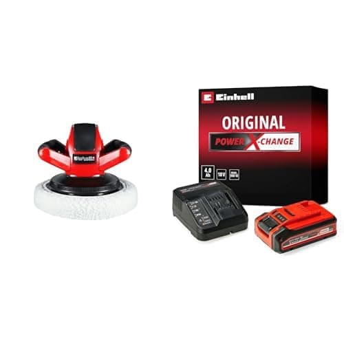 Image of Einhell CE-CB 18/254 Li Power X-Change 18V Cordless Car Polisher And Buffer With Battery and Charger | 2500 RPM, Battery Powered 254mm Disc Polisher | Polishing Machine kit