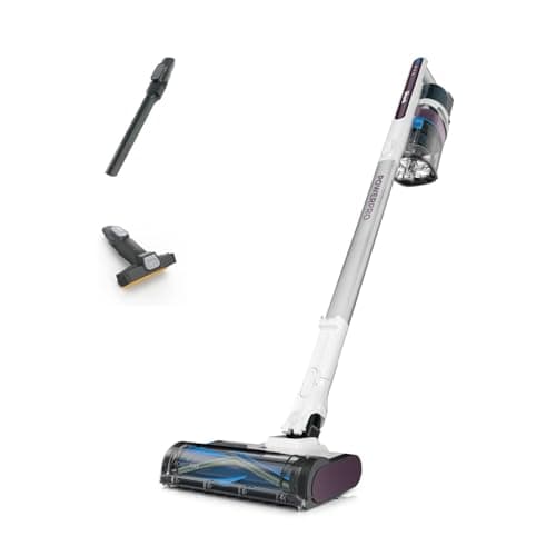 Image of Shark PowerPro Cordless Stick Vacuum Cleaner, Anti Hair Wrap, FloorDetect Tech, Anti-Allergen, Up to 50min Runtime, XL Dust Cup, Handheld Mode, Crevice & Upholstery Tool, Silver/Mauve IZ370UK
