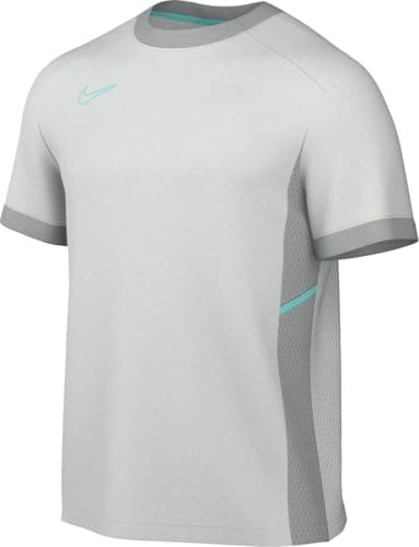 Image of Nike Academy Dri-Fit Men's Short Sleeve Football Top, Photon Dust/Lt Smoke Grey/Dynamic Turq, HJ3791-025, 2XL