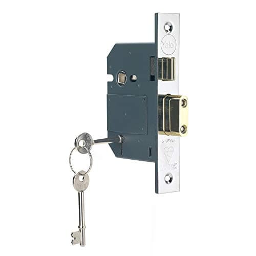 Image of Yale P-M560-CH-67 5 Lever Mortice Sashlock, Boxed, Suitable for External Doors, Chrome Finish, 2.5 Inch/64 mm