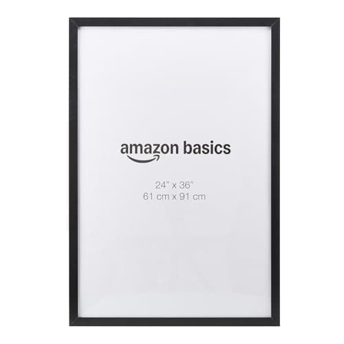 Image of Amazon Basics Rectangular Wooden Poster/Picture Frame, 61 cm x 91 cm, Black