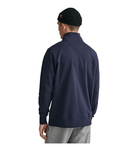 Image of GANT Men's Shield Half Zip Sweatshirt, Evening Blue, XXL