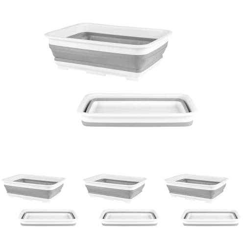 Image of Beldray LA030191GRY Collapsible Washing Up Bowl - Foldable Washing Basin for Dishes, Pots & Pans, Compact Storage, Space Saving, Kitchen Sink Bowl, Portable for Camping, Caravans & Motorhomes