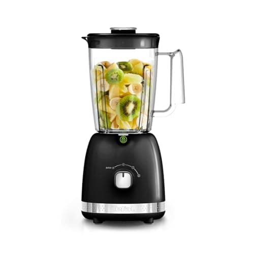 Image of Tefal Black Collection Blender, 2L Jug, 2 Speeds, Pulse Mode, Kitchen Blender, 6 Stainless Steel Removable Blades, Smoothies, Milkshakes, protein Shakes, Cocktails, Ice Crush, Soups, 500W BL3558G0