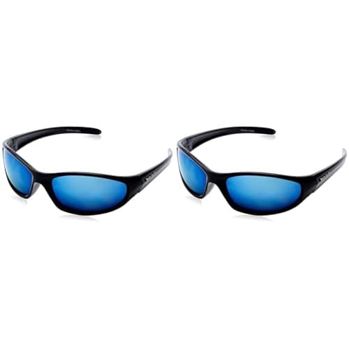 Image of Eyelevel Intruder Lightweight Sports Sunglasses for Men - Black Men’s Sunglasses/blue lens- With UV400 Protection