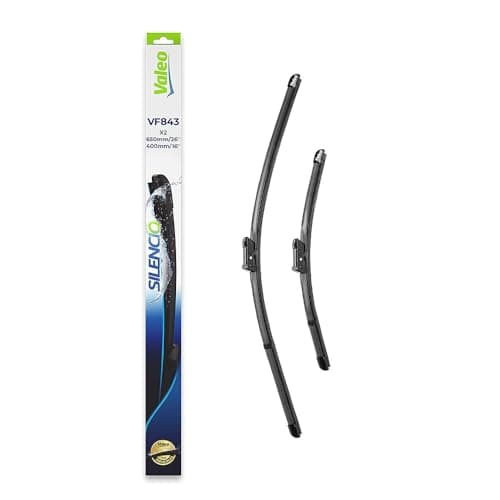 Image of VALEO Silencio Wiper - VF843 - Kit of High Performance, Superior Road Visibility, Easy Installation Original Flat Blades 650mm/400mm - Front - Set of 2 Wiper Blades - 577843