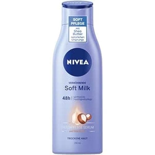 Image of NIVEA Pampering Soft Milk (400 ml), Body Milk for Dry Skin with Deep Care Serum, Moisturising Care with Shea Butter of Natural Origin