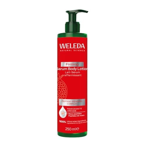 Image of Weleda Firming Serum Body Lotion with Pomegranate, Body Moisturiser with Maca-Peptide, Moisturising Cream For Men & Women, Certified Natural, Vegan, 250ml