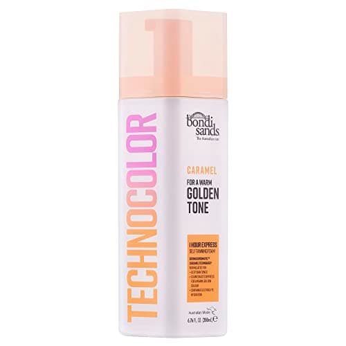 Image of Bondi Sands Technocolor 1-Hour Express Caramel Self-Tanning Foam Easy Application, Streak Free Fake Tan - Fast-Acting Body Tan for Natural-Looking Glow (200ml)