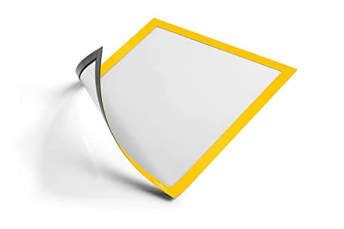 Image of Durable DURAFRAME Magnetic Frame A4 Yellow - Poster Hangers for Professional Internal Signage - Magnetic Attachment - Pack of 5