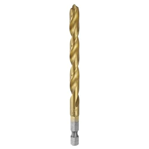 Image of sourcing map 1/4" Hex Shank Twist Drill Bits 7.2mm Titanium Coated High Speed Steel Quick Change Hex Drilling Bit Jobber Drill Bits for Wood Plastic Metal, Gold