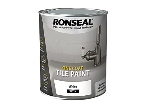 Image of RONSEAL One Coat Tile Paint White Satin 750ml, RSLOCTPWS750