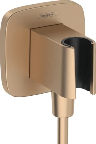 Image of Hansgrohe FixFit Q Wall Outlet with Shower Holder, Brushed Bronze, 26887140