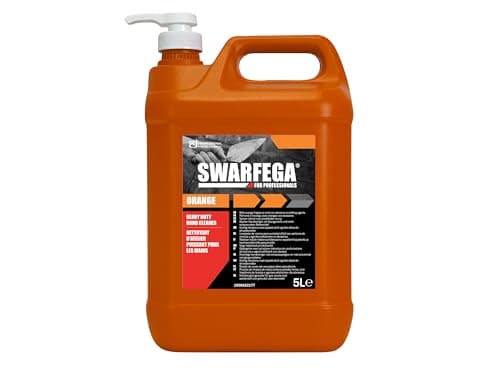 Image of Heavy-Duty Hand Cleaner 5 Litre Pump – Orange Fragrance, Solvent-Free, with Skin Moisturiser & Non-Abrasive Cornmeal Scrub – Removes Oil, Grease, Grime for Deep-Down Cleaning