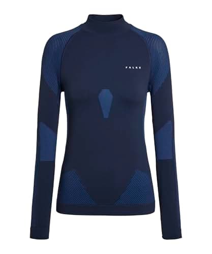 Image of FALKE Women's Warm Turtleneck W L/s Sh Functional Yarn Quick Dry 1 Piece Base Layer Top, Blue Space 6116, M