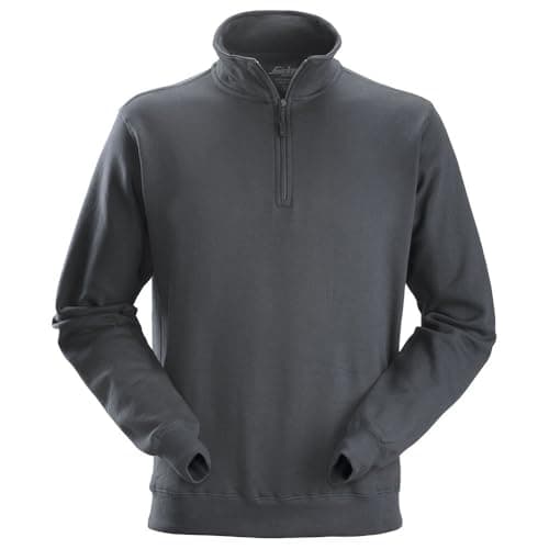Image of Snickers 28185800008 Size 2X-Large Sweatshirt with 1/2 Zip - Grey