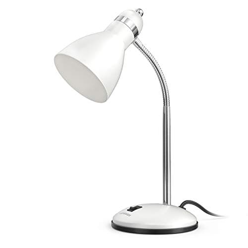Image of LEPOWER Metal Desk Lamp, Eye-Caring Table Lamp, Study Lamps with Flexible Goose Neck for Bedroom, Home Office (White)
