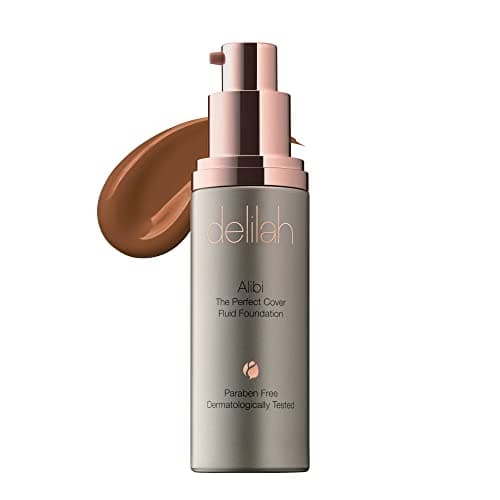 Image of delilah Alibi The Perfect Cover Fluid Foundation - Umber for Women 1.01 oz Foundation