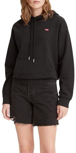 Image of Levi's Women's Standard Sweatshirt Hoodie, Caviar, XXS