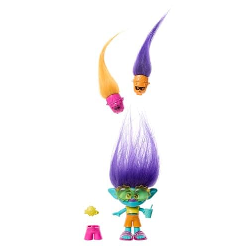Image of ​DreamWorks Trolls Band Together Hair Pops Branch Small Doll with Removable Clothes & 3 Surprise Accessories, HNF12