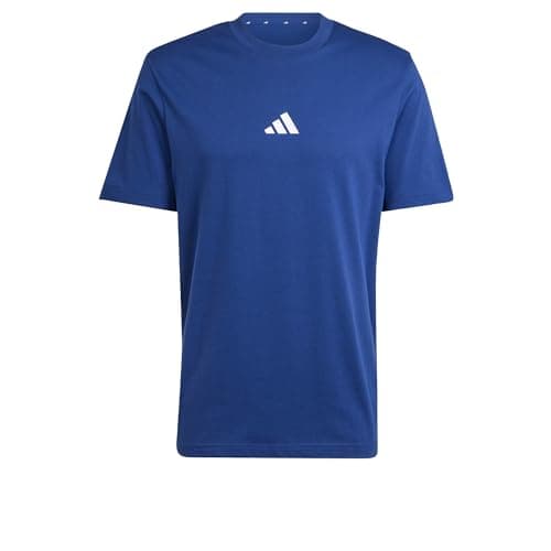 Image of adidas Men's Essentials Small Logo Single Jersey TEE, Dark Blue/White, XL