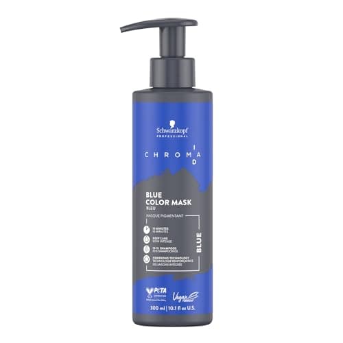 Image of Schwarzkopf Professional CHROMA ID Bonding Color Mask Semi Permanent Mix And Tone Color System Toning Enhancing Refreshing Intense Care Deep Conditioning Shine Vegan Formula Blue 300 ml