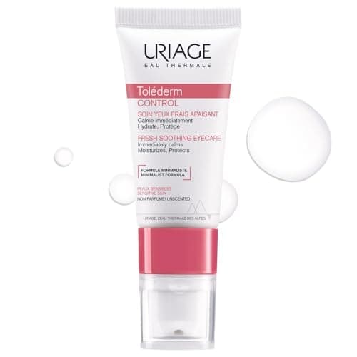 Image of Uriage Toléderm Soothing Eye Contour Cream for Intolerant, Sensitive Skin, 15ml - Soothes, Reduces Puffiness & Dark Circles - High-tolerance - Fragrance-Free - Ophthalmologically Tested