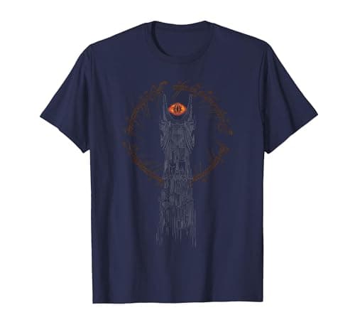 Image of The Lord of The Rings Tower of Mordor T-Shirt, Men, Navy Blue, Medium