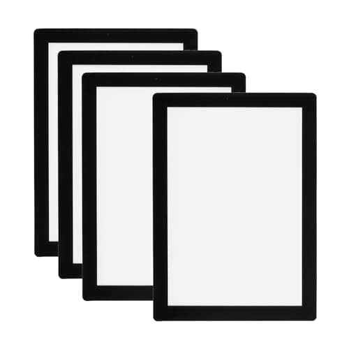 Image of PATIKIL 6x8 Magnetic Picture Frame, 4pcs A5 Magnetic Frame Magnetic Photo Frames Self-Adhesive Reusable for Refrigerator Window Wall, Black
