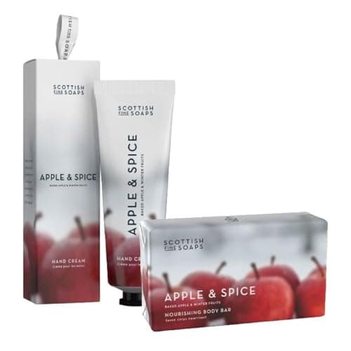 Image of Scottish Fine Soaps DUO Apple & Spice Nourishing Body Bar 220g & Apple & Spice Hand Cream 75ml