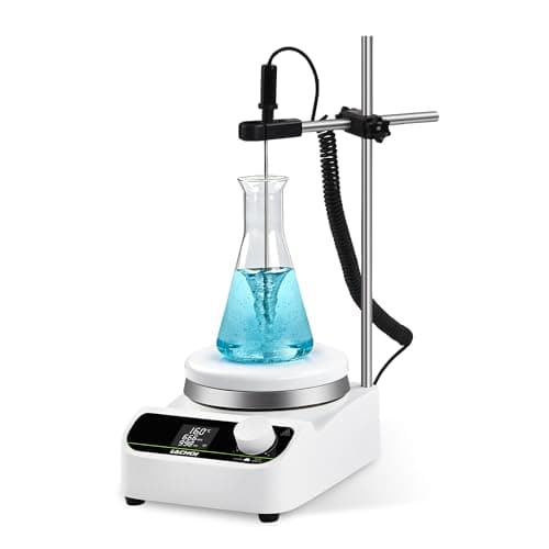 Image of LACHOI LCD Lab Hot Plate Magnetic Stirrer 1500RPM Max 280℃ 5.3" Hotplate Stirrer Max 5000ml Digital Magnetic Stir Plate Magnetic Mixer with Temp Probe Sensor