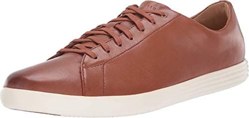 Image of Cole Haan Men's Grand Crosscourt Sneaker Trainers, Brown Tan Leather Burnished Tan Leather Burnished, 9 UK