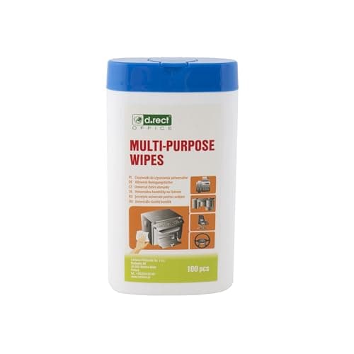 Image of D.RECT 100 Pack Universal Cleaning Cloths | Laptop and Tablet TFT/LCD Screen Cleaning Wipes | Moistened Cleaning Wipes