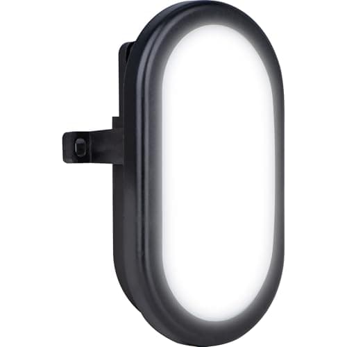 Image of Luceco Eco Mini Outdoor LED Bulkhead Light, Decorative Exterior Lighting, Oval, Black, IP54, 5.5W, 450lm, 4000K, EBE5O40B