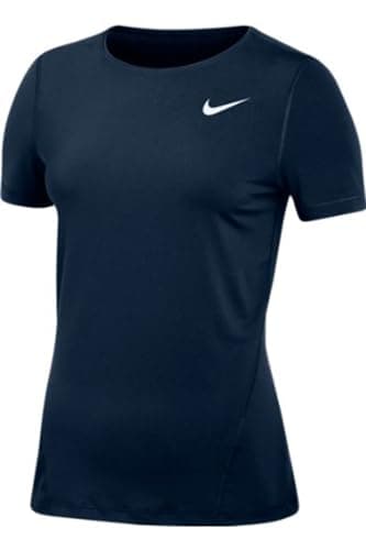 Image of Nike Women's Pro Allover Mesh SS Top 2.0, Navy, S