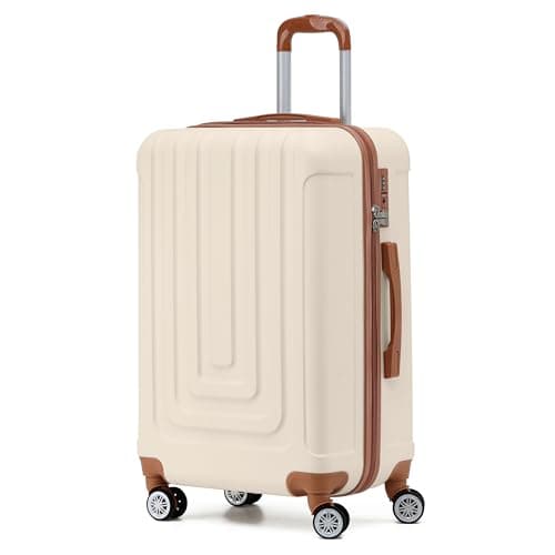 Image of Flight Knight Premium Lightweight Suitcase - Built-in TSA Lock - 8 Spinner Wheels - ABS Hard Shell Check in Highly Durable Luggage - Medium - 67x45x26cm
