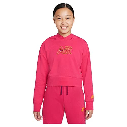 Image of Nike G NSW Air FT Crop Hoodie, Unisex Kids Long Sleeve Sweatshirt, Multicolor, M