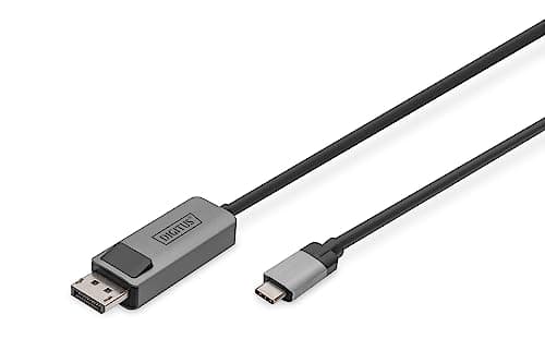 Image of Digitus Displayport adapter cable - USB Type-C to Displayport 1.4-8k/30Hz - 4k/144Hz - Bidirectional - DP Alt-Mode - MST - 2 m - black - For iPhone, Macbook, iPad, Surface