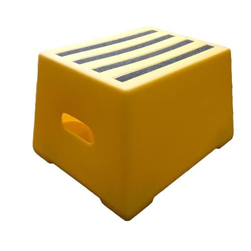 Image of 1 Tread Heavy Duty Safety Steps Moulded Plastic Industrial Anti Slip Footstep Warehouse Equestrian Platforms (Yelow)