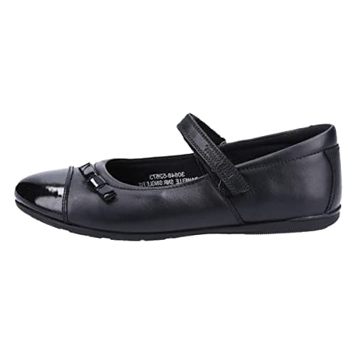 Image of Hush Puppies Danielle Girls Bar Shoe Sizes 10-2 - Size 11 Child UK - Black