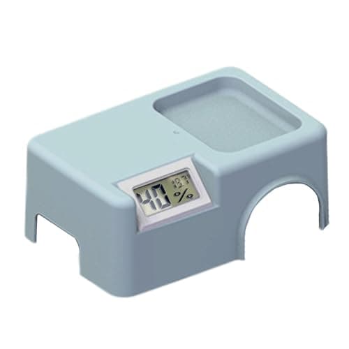 Image of Gcerfby Gecko Shelter, Habitat Decor with Temperature and Humidity Sensor, Amphibian Cave, for Turtle Frog Amphibian Small Animal Rest