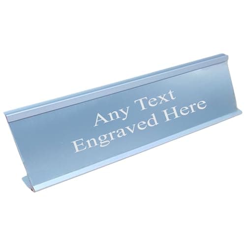 Image of [Custom] Personalised Engraved Desk Name Plate Plaque Office Plaque Desk Nameplate Selection Of Colours (Silver To Silver)